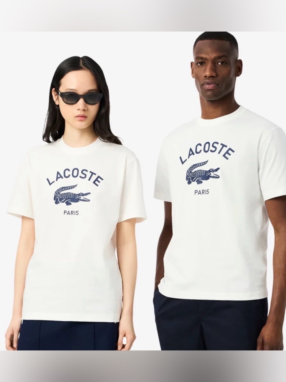 Lacoste Unisex Signature Print Cotton T-Shirt Size Large